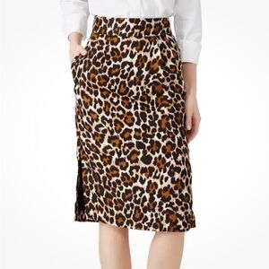 J. Crew Leopard Print Pencil skirt